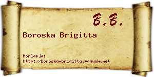 Boroska Brigitta névjegykártya